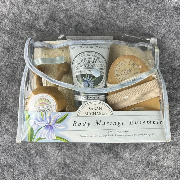 Vintage Sarah Michaels Rosemary Body‎ Wash Sponge Massage Ensemble Gift Set - Picture 2 of 6